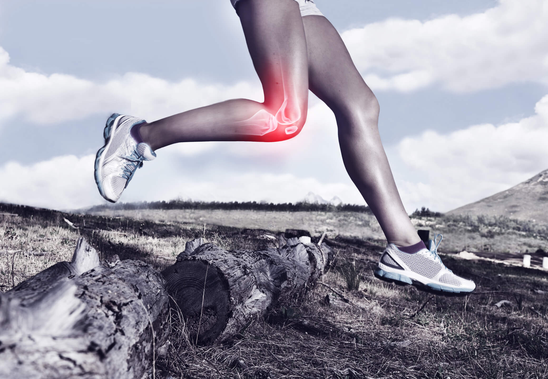Image showing pain in knee caused by running